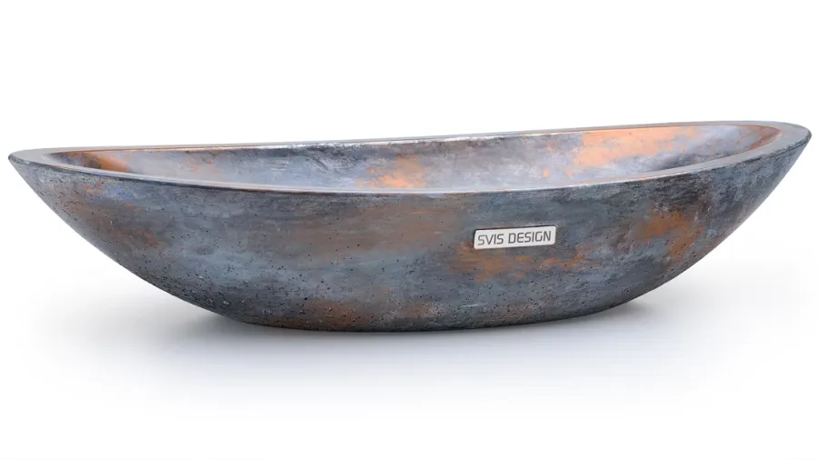 obrazek 1 Ekskluzywna umywalka 60 cm ORION BASIC - ALCHEMY, niebieski, czarny i miedziany, lakier półmatowy