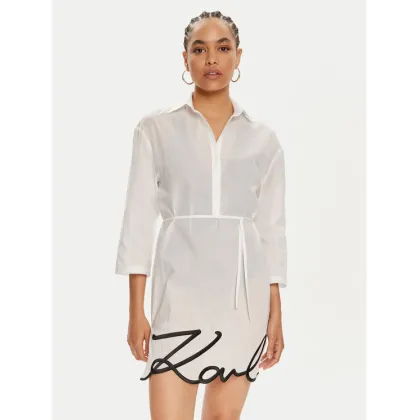 Zdjęcie KARL LAGERFELD Sukienka plażowa 240W2205 Biały Regular Fit