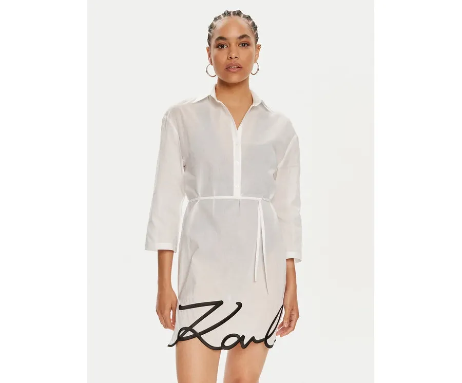 obrazek 1 KARL LAGERFELD Sukienka plażowa 240W2205 Biały Regular Fit
