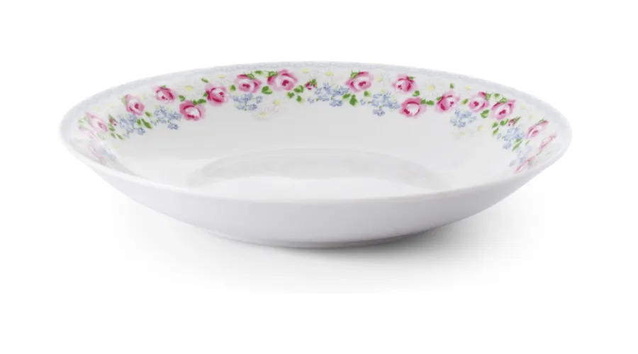 obrazek 2 Piękny głęboki talerz z porcelany zdobiony motywem róży z kolekcji RoseLine - Leander