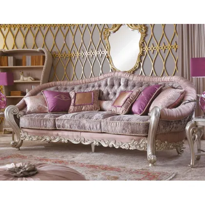 Zdjęcie Włoska różowa trzyosobowa sofa - Morello Gianpaolo