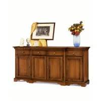 Zdjęcie Klasyczny kredens z 4 drzwiami i 4 szufladami w komplecie z 3 półkami - Zanini