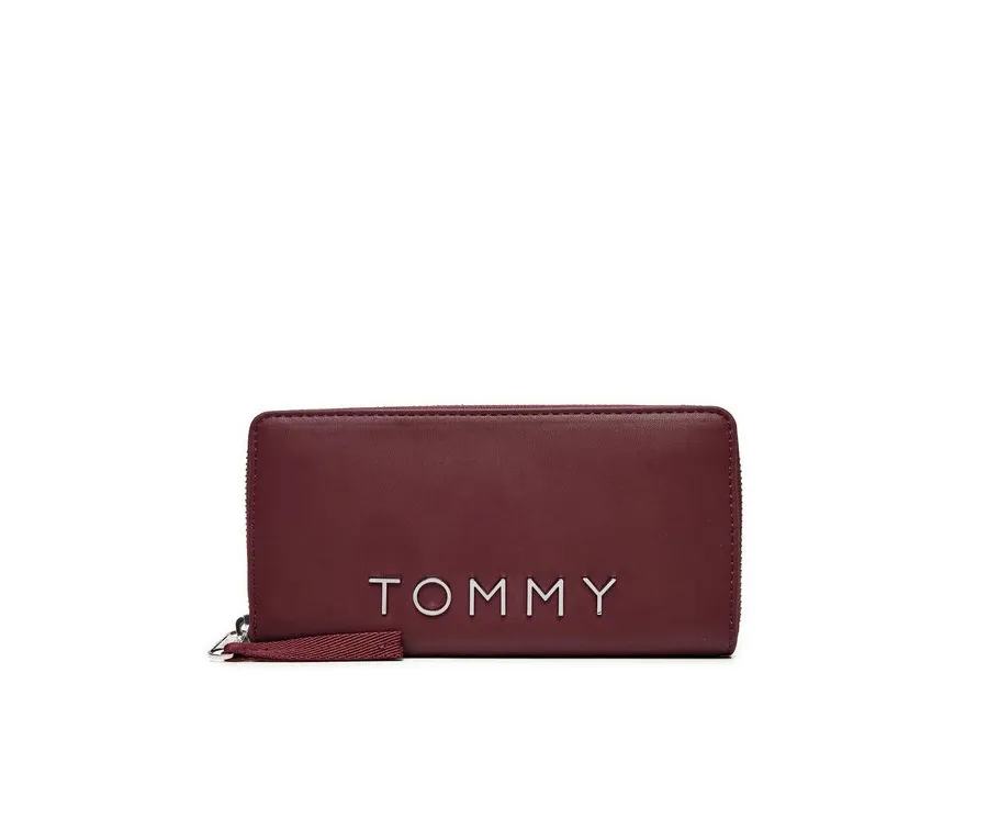 obrazek 1 Tommy Jeans Duży Portfel Damski AW0AW16485 Bordowy
