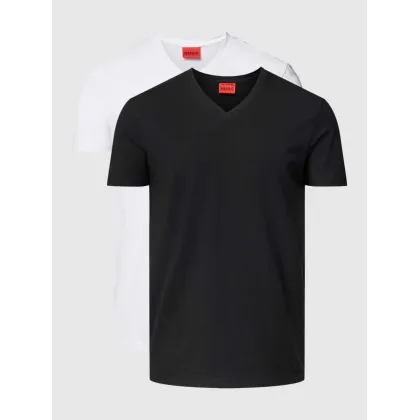 Zdjęcie T-shirt z nadrukiem z logo w zestawie 2 szt. model ‘HUGO-V’