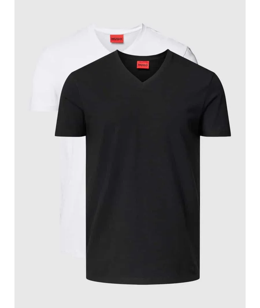 obrazek 1 T-shirt z nadrukiem z logo w zestawie 2 szt. model ‘HUGO-V’