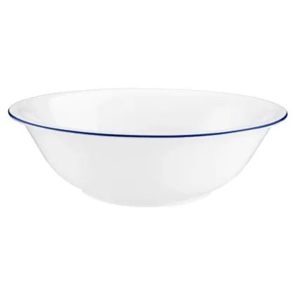 Picture White large porcelain round bowl with blue rim - Seltmann Weiden