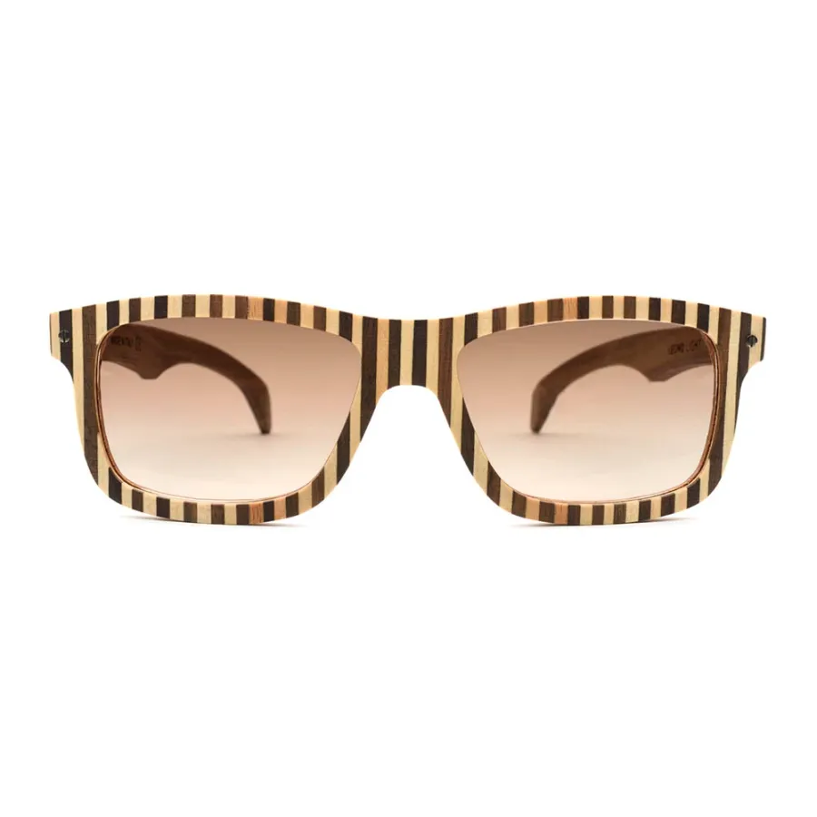 obrazek 1 Włoskie, męskie okulary z drewna w pionowe paski - Legno Light