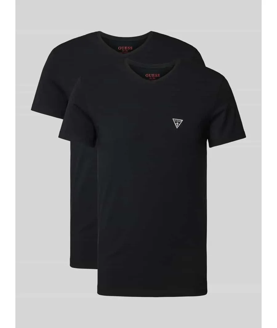 obrazek 1 T-shirt z dekoltem w serek w zestawie 2 szt. model ‘CALEB HERO’