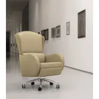 Picture Modern leather swivel armchair for a conference room - Mascheroni
