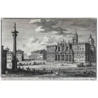 Zdjęcie Wydruk Bazyliki Santa Maria Maggiore z XVIII wieku