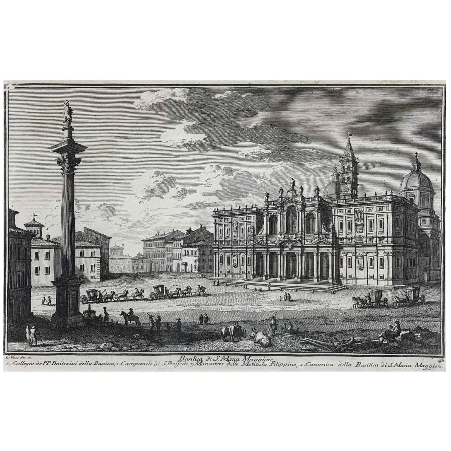 obrazek 1 Wydruk Bazyliki Santa Maria Maggiore z XVIII wieku