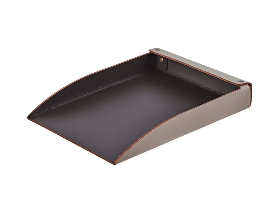 obrazek 1 Wyjątkowa taca na dokumenty A4 32х23хH4 cm wykonana ze skóry w kolorze cappuccino
