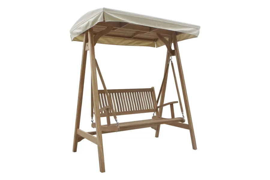 obrazek 1 Piękna ławka-huśtawka ze stojakiem i baldachimem do ogrodu