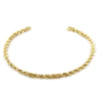 Zdjęcie Damska elegancka bransoletka sznurkowa z żółtego złota - 19,00 cm