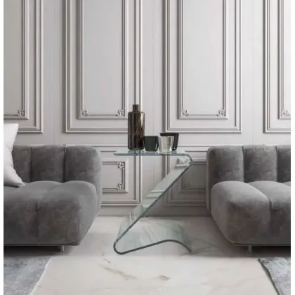 Picture Z-shaped glass coffee table for an exclusive living room - La Vetreria