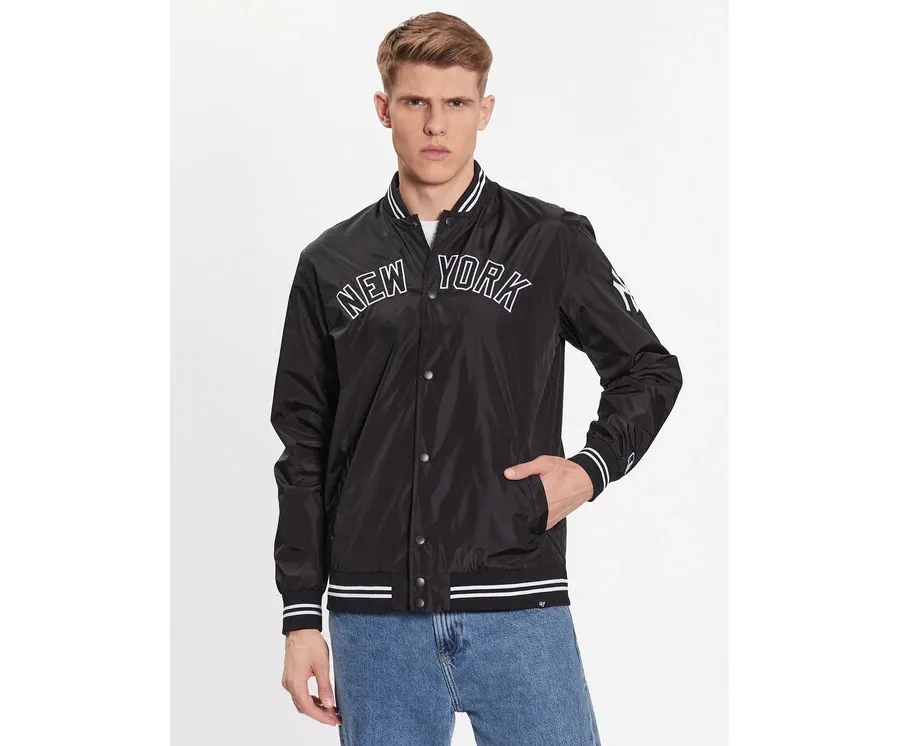 obrazek 1 47 Brand Kurtka bomber New York Yankees Wordmark 47 Drift Track Jacket Czarny Regular Fit