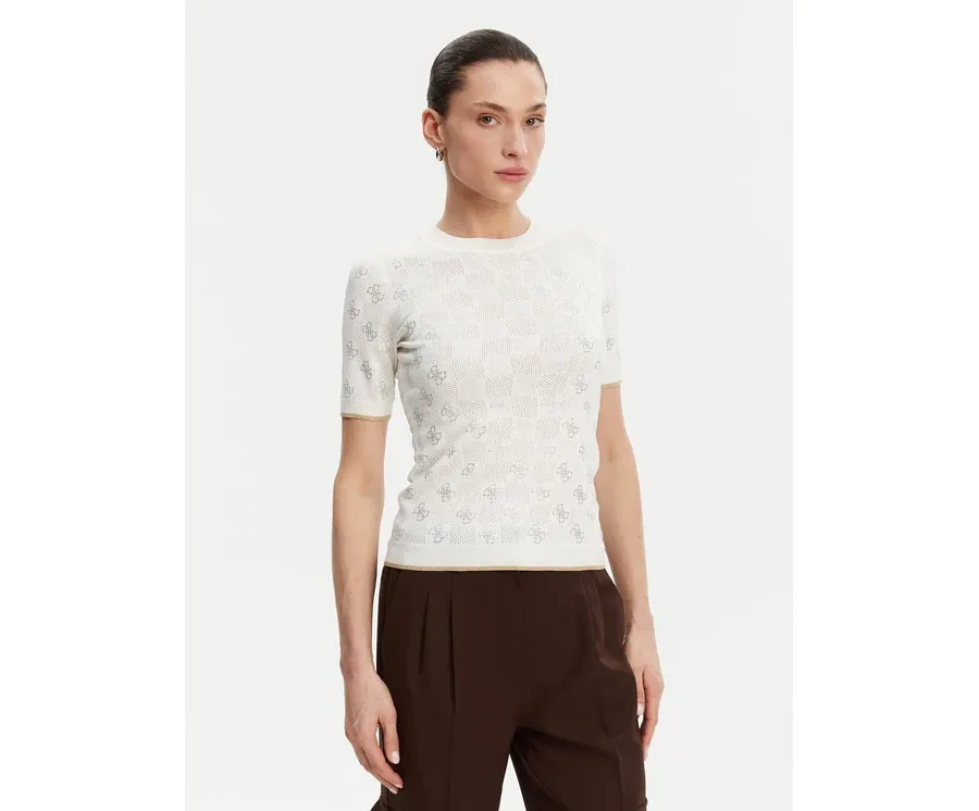 obrazek 1 Guess Sweter W5GR20 Z3D60 Écru Regular Fit