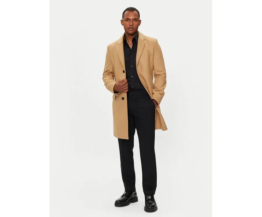 obrazek 1 Hugo Płaszcz wełniany Migor 2441 50528793 Beżowy Slim Fit HUGO