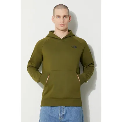 Zdjęcie The North Face bluza bawełniana M Raglan Redbox Hoodie męska kolor zielony z kapturem z nadrukiem NF0A2ZWUPIB1