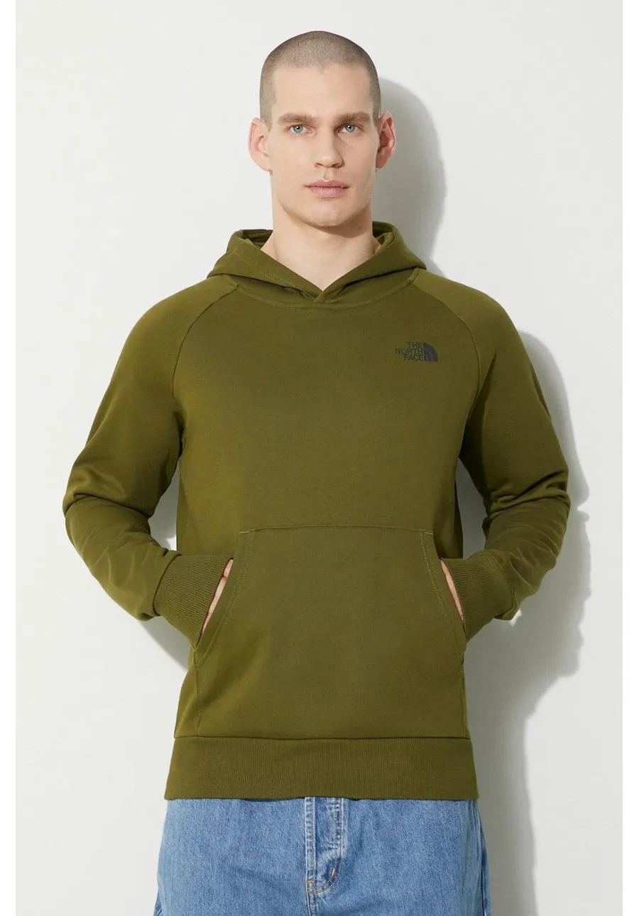 obrazek 1 The North Face bluza bawełniana M Raglan Redbox Hoodie męska kolor zielony z kapturem z nadrukiem NF0A2ZWUPIB1