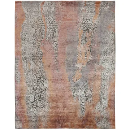 Picture Beautiful orange-gray exclusive 3D carpet - SEDUCTION 840234