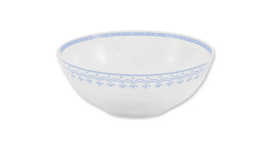 obrazek 1 Piękna stylowa miska z porcelany zdobiona delikatnym jasnoniebieskim ornamentem - wariant 1 – Leander