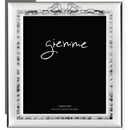 Picture Stylish silver photo frame 9x13 cm decorated with a ribbon motif