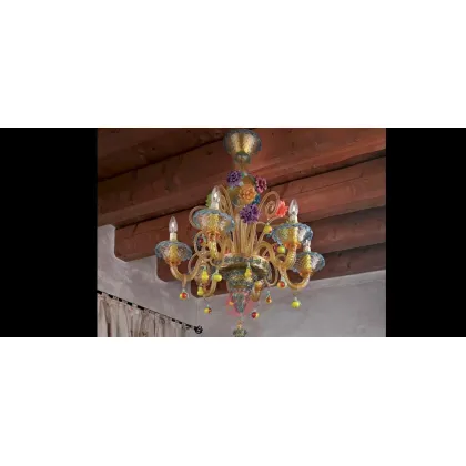Zdjęcie Kwiatowy żyrandol ze szkła Murano z Włoch - Vetreria Artistica Rosa