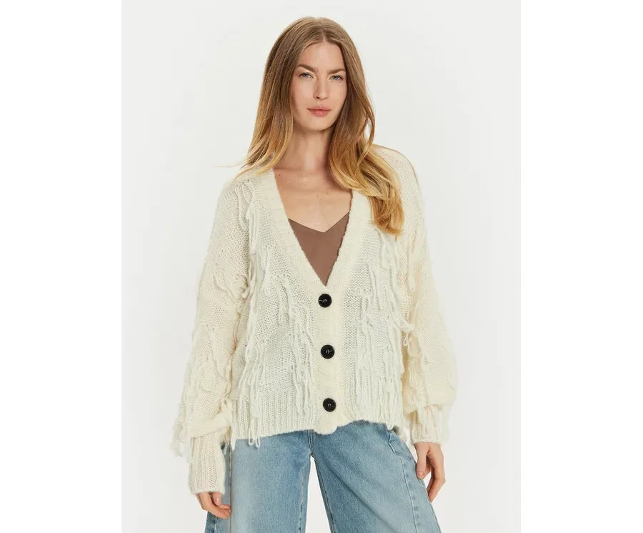 obrazek 1 ViCOLO Kardigan 33034S Écru Relaxed Fit