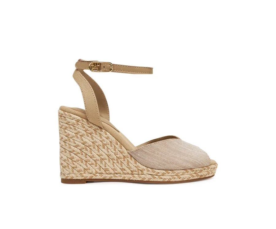 obrazek 1 Tommy Hilfiger Espadryle Chambray High Wedge Espadrille FW0FW08588 Beżowy