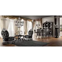 Picture Classic black baroque Italian living room furniture - Modenese