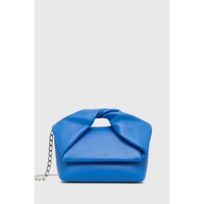 Zdjęcie JW Anderson torebka skórzana Midi Twister Bag kolor niebieski HB0595.LA0315.830