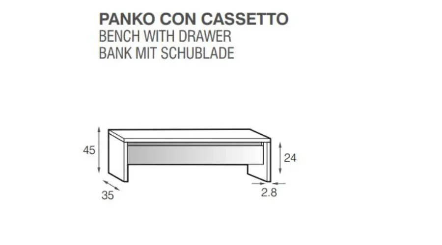 obrazek 3 Włoska ławka z szufladą Panko do łazienki lub sypialni
