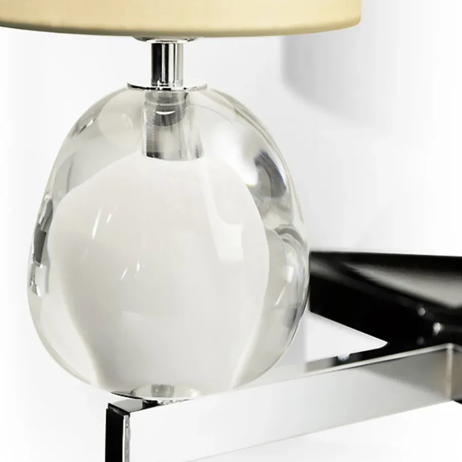 obrazek 5 Dwupunktowa lampa ścienna wykonana z dmuchanych elementów kryształowych H.39xL.33xP.25 cm