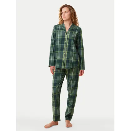 Zdjęcie Triumph Piżama Boyfriend PW X Checks 10216554 Zielony Relaxed Fit