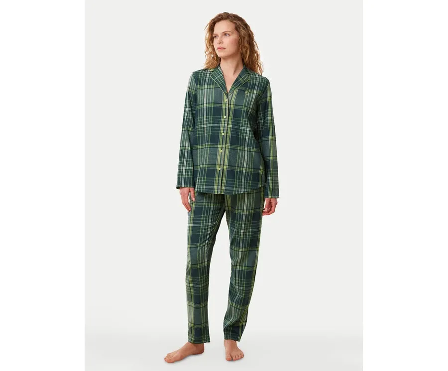 obrazek 1 Triumph Piżama Boyfriend PW X Checks 10216554 Zielony Relaxed Fit
