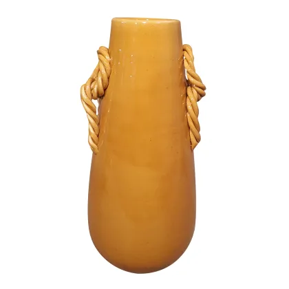 Picture Italian ceramic vase with rope decoration