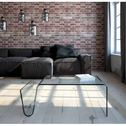 Picture Glass coffee table with original design - La Vetreria