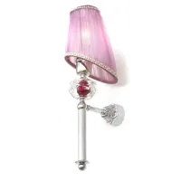 Picture Stylish wall lamp with a lilac shade and a handmade crystal rose - Il Paralume Marina