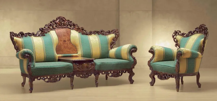 obrazek 1 Prestiżowa sofa i fotel w stylu barokowym do wyjątkowego salonu – Morello Gianpaolo