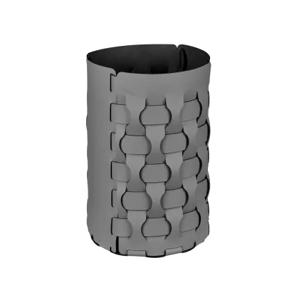 Zdjęcie Pleciony skórzany koszyk Dubai w kolorze szarym