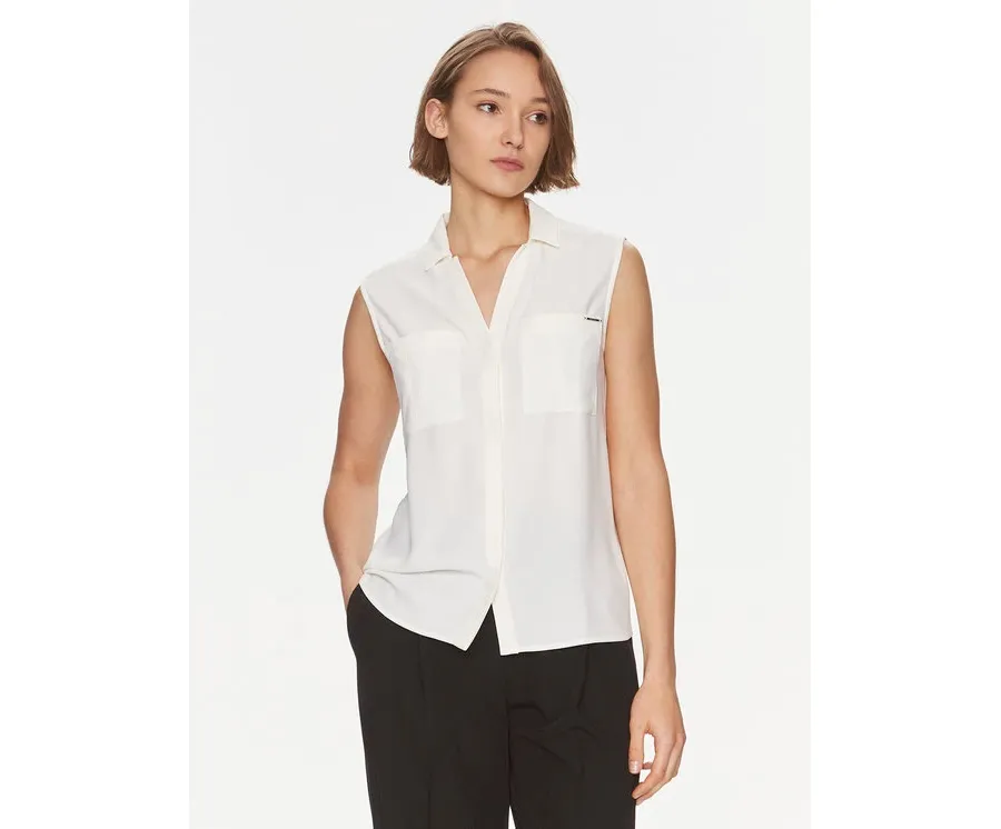 obrazek 1 Calvin Klein Koszula K20K207031 Écru Regular Fit