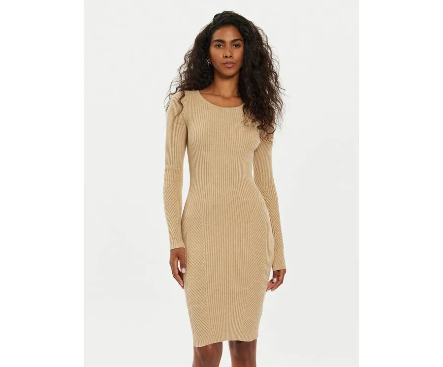 obrazek 1 Guess Sukienka dzianinowa Vanessa W4BK24 Z3I22 Beżowy Regular Fit