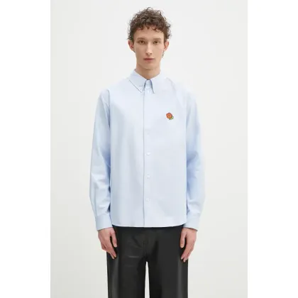 Zdjęcie Kenzo koszula bawełniana męska kolor niebieski relaxed z kołnierzykiem button-down FF55CH4109LO.64