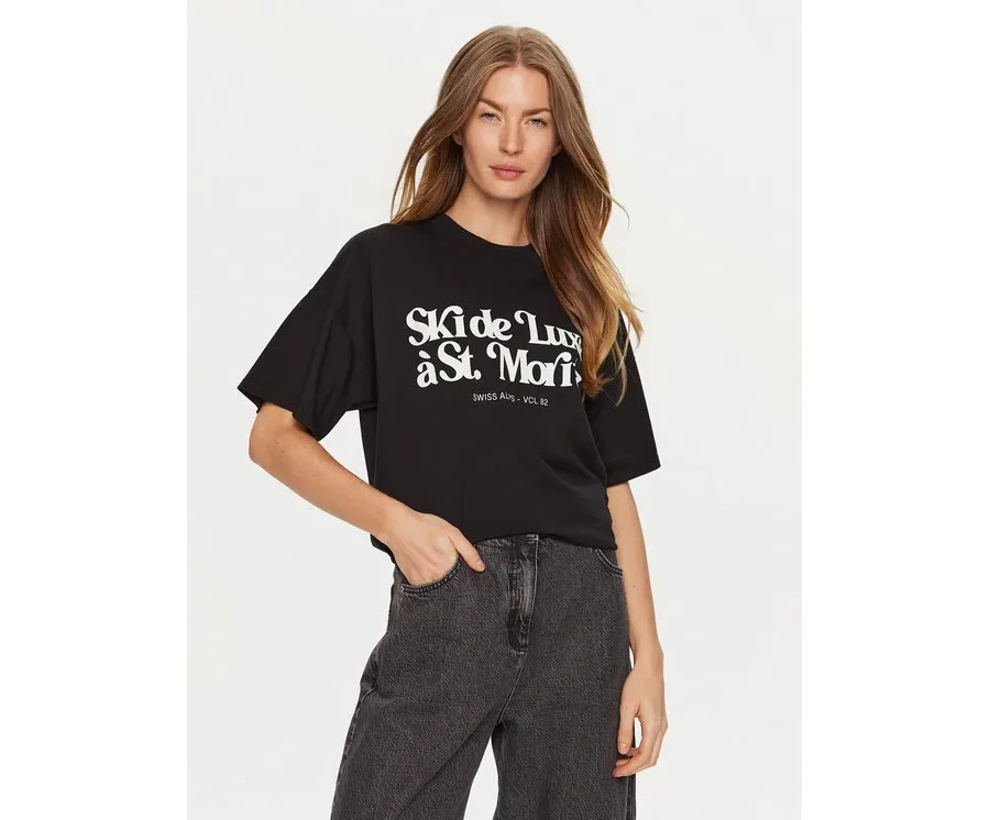 obrazek 1 ViCOLO T-Shirt RS0052 Czarny Regular Fit