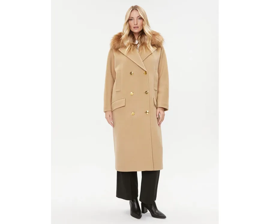 obrazek 1 Elisabetta Franchi Płaszcz wełniany CP-44D-36E2-V1000 Brązowy Regular Fit