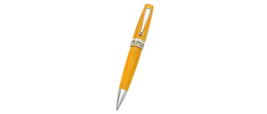obrazek 1 Miya Ballpoint Pen Srebro/Żółty Celluloid Montegrappa