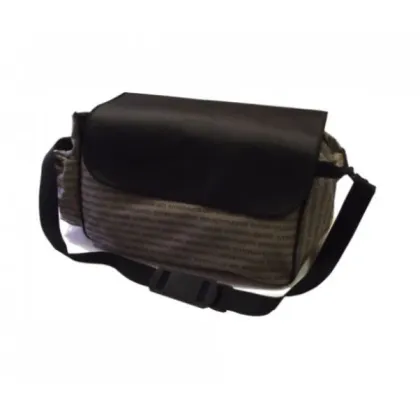 Zdjęcie Włoska torba na ramię z tkaniny i skóry ekologicznej - 54x26x29h cm