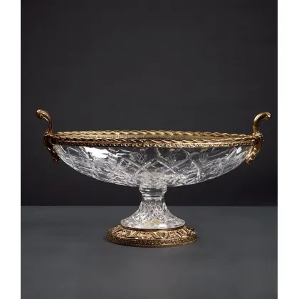 Zdjęcie Elegancka patera/misa Tosca Clear, ręcznie cięty kryształ