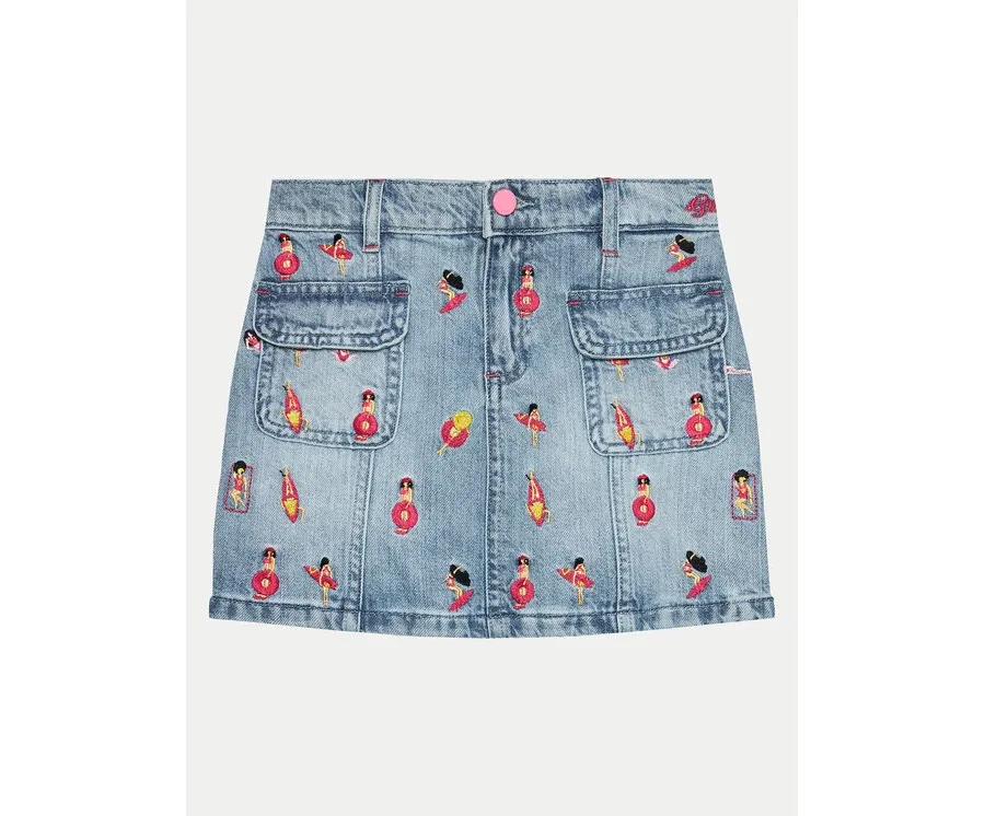 obrazek 1 Guess Spódnica jeansowa J4GD19 D45E0 Niebieski Regular Fit